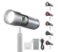 NEEWER Basics Lampe Torche Photographie RGB, Projecteur Vidéo LED Portable 4 Colors 10W Spotlight,20 GOBO Filtres/7500mAh, Éclairage Ambiance Alliage d'Alum à Motifs pour Studio Enregistrement, FL10