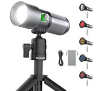 NEEWER Basics Lampe Torche RGB pour Photographie avec trépied Bureau, 4 Couleurs, 20 filtres GOBO, 7500mAh, 10W, 6300K, projecteur LED Portable, éclairage pour Studio d'enregistrement vidéo, FL10