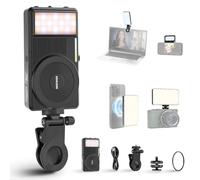 NEEWER Basics NL129D Lampe à Selfie magnétique pour iPhone MagSafe, éclairage LED Double Face 402lx/0,5 m CRI90+ 3000 mAh pour Enregistrement d'appareil Photo, Ordinateur, vidéoconférence, Maquillage