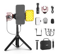 NEEWER Basics PA050 Kit de vlogging pour iPhone Android pour Youtube TikTok Streaming Video Recording, Selfie Stick Trépied + Microphone + Lumière de Remplissage LED, Youtuber Starter Content Creator