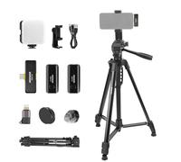 NEEWER Basics PA056 Kit de Vlogging pour iPhone, Android,Youtube,TikTok,Streaming,Enregistrement Vidéo,Trépied,Microphone,éclairage LED,Kit Essentiel pour Les Créateurs de Contenu Youtuber Starter
