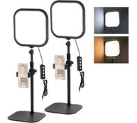 NEEWER Basics Pack de 2 Lampes de Visioconférence 10,8" avec Support/Mount pour Téléphone,Lumière Bureau Bicolore 15W à éclairage Périphérique,CRI 95+,pour Ordinateur Portable,Webcam,Appels Zoom,L220