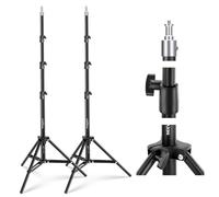 NEEWER Basics Pack de 2 Light Stand Trépieds d'éclairage Photographiques de 180Cm, Tripod Pliable en Métal à 4 Sections avec Vis 1/4" et Goujon 5/8" pour Appareil Photo,Charge Maximale: 5Kg,ST180B