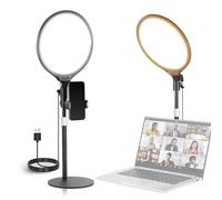 NEEWER Basics Pack de 2 Ring Light Anneaux Lumineux de Bureau 10,5" avec Support/Téléphone/Minuterie,3000-6500K,Panneau LED 15W Plein écran pour iPhone,SelfieOrdinateur Portable,Webcam,Vidéo,Zoom,R10