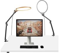 NEEWER BASICS Packs de 2 éclairages Panneau LED Ring Light 10,5"" pour Key Light Streaming,3000-6500K 15W,avec Bras Réglable,Support de Bureau & Minuterie,pour Ordinateur Portable,Zoom & Maquillage,R1