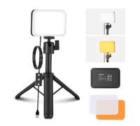 NEEWER Basics Panneau LED de Bureau,Kit d'éclairage pour Vidéoconférence avec Trépied/Filtres pour Webcam,Ordinateur Portable,Zoom,Appel,Maquillage,Diffusion Selfies,Bicolore,Intensité Variable,BP66