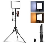NEEWER Basics Panneau LED Photo Basique,Kit d'éclairage Studio avec Trépied de 150cm/Support Téléphone pour Enregistrement Vidéo,Photographie,850 LX/0,5m,Bicolore,Intensité Variable 2700-6500K,BP300
