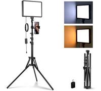 NEEWER BASICS Panneau LED Vidéo Basique,Kit d'éclairage Studio avec Trépied de 150cm/Support Téléphone pour Enregistrement Vidéo,Photographie,850 lx/0,5m,Bicolore,Intensité Variable 2700-6500K,BP300