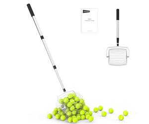 NEEWER BASICS Ramasseur de Balle de Tennis à Trémie Supérieure,sans Se Baisser, Collecteur cylindrique à Roulement Rapide, Picker Upper Pickleball Télescopique de 80 à 144cm pour jusqu'à 35 Ball,TB05S