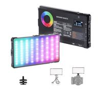 NEEWER Basics SL90C Lampe vidéo RVB, 9 W 2700 K-7500 K, couleurs RVB portables, 18 scènes CRI97, 4000 mAh rechargeable en métal pour appareil photo reflex numérique, trépied, enregistrement vidéo en