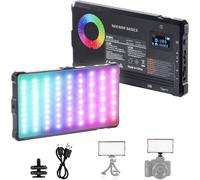 NEEWER BASICS RGB Lampe Vidéo 8W 2700K-7500K Portable Couleurs RGB 18 Scènes CRI97 4000mAh Rechargeable Métal Petit Panneau LED Éclairage pour Trépied DSLR Enregistrement Vidéo Streaming SL90C