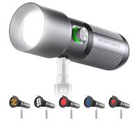 NEEWER Basics RGB Projecteur Photo, 4 couleurs/20 filtres GOBO/IRC 95+/7500mAh,10W, 6300K, en Alliage d'aluminium, éclairage vidéo LED Portable, éclairage d'ambiance Coucher de Soleil à Motifs,FL10