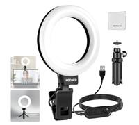 NEEWER Basics Ring Light 5" avec Mini Trépied pour Vidéoconférence,Kit Streaming à Clipser pour Moniteur,Webcam,Ordinateur Portable Maquillage Selfies Enregistrement Vidéo Chiffon Nettoyage, BR60