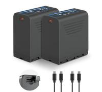 NEEWER Basics Set de 2 Batteries de Remplacement NP-F970 7800mAh pour Sony FX3/FX30/A7, pour Canon R5, pour Nikon Z8, Charge Rapide PD 20W Type C pour Caméscope, Éclairage LED, Écran, TP-F970