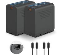 NEEWER Basics Set de 2 Batteries de Remplacement NP-F970 7800mAh pour Sony FX3/FX30/A7, pour Canon R5, pour Nikon Z8, Charge Rapide PD 20W Type C pour Caméscope, Éclairage LED, Écran, TP-F970