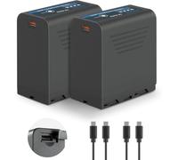 NEEWER Basics Set de 2 Batteries de Remplacement NP-F970 7800mAh pour Sony FX3/FX30/A7, pour Canon R5, pour Nikon Z8, Charge Rapide PD 20W Type C pour Caméscope, Éclairage LED, Écran, TP-F970