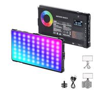NEEWER Basics SL90C Lampe vidéo RVB, 9 W 2700 K-7500 K, couleurs RVB portables, 18 scènes CRI97, 4000 mAh rechargeable en métal pour appareil photo reflex numérique, trépied, enregistrement vidéo en