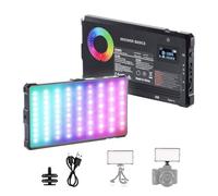 NEEWER Basics SL90C Lampe vidéo RVB, 8W, 2700K-7500K, Portable, Couleurs RVB Complètes, 18 Scènes, IRC 97 4000mAh, Rechargeable, métal, Petit Panneau LED pour Trépied Reflex Numérique, Streaming