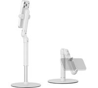 NEEWER Basics Support de téléphone Portable pour Bureau, Support de téléphone réglable avec Base en métal lestée, Compatible avec iPhone, Samsung, Enregistrement vidéo, ST006, Blanc