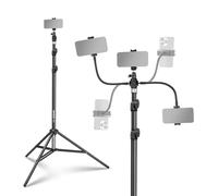 NEEWER BASICS ST015 Trépied de téléphone avec deux bras flexibles, réglable en aluminium pour bureau, table de chevet, support de fixation pour smartphone compatible avec iPhone, Samsung, Android pour