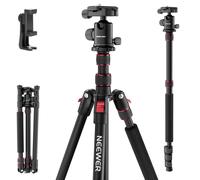 NEEWER Basics Trépied Monopode pour Appareil Photo, Support de Téléphone Portable DSLR de Voyage Robuste en Aluminium de 180cm avec Rotule à 360°,Compatible avec iPhone pour Enregistrement Vidéo,TP15