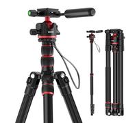 NEEWER Basics Trépied Monopode pour Caméra 77" avec Rotule à 360°&Plaque QR Arca,Support de Trépied Vidéo DSLR de Voyage Léger&Compact en Aluminium avec Axe Central Inversé,13 LB Charge Maximale,TP08