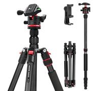 NEEWER Basics Trépied Monopode de Voyage en Fibre de Carbone, Support Compact et Léger pour Caméra et Téléphone Portable (162,6cm),Compatible avec iPhone Vidéo,Rotule Arca,Charge Maximale 6kg,TP17B