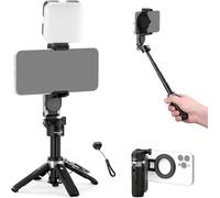 NEEWER Basics Trépied Selfie Stick Magnétique Compatible avec Magsafe iPhone Samsung Android,Support de Bureau pour Téléphone Portable,Extensible & Doté d'un Remote Détachable pour Vidéo,PA985 Noir