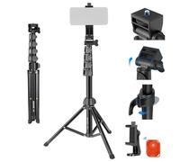 NEEWER Basics TS03 Trépied de Téléphone pour iPhone et Appareil Photo avec Télécommande et Support de téléphone, Perche à Selfie en Métal de 167,6cm, Support de Téléphone Portable pour Appareil Photo
