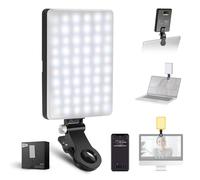 NEEWER BASICS VL67B Lampe Selfie, Contrôle APP, Lumière Fill Bicolore CRI97 2000mAh d’iPhone, Monture Cold Shoe, Clip Avant-Arrière pour Vlog/Streaming Live/Makeup/Vidéoconférence sur Laptop
