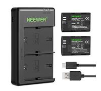 NEEWER Batterie de Remplacement LP-E6NH Chargeur de Batterie Rechargeable Compatible avec Canon EOS R7,EOS R5,EOS R6 R6 II,EOS R,5D II III IV,6D,6D II,7D,7D II,70D,80D,90D (2- Pack, Port Micro USB)