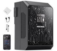 NEEWER Batterie Mini V Mount,Contrôle App,6800mAh,99Wh,100W,PD,Charge Rapide,avec écran OLED & Chiffon Nettoyage,Alimentation de Secour Compatible avec BMPCC 4K & 6K,Caméra,Moniteur,Lampe Vidéo,PS099S