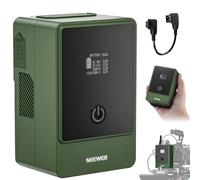 NEEWER Batterie PS099E, 6800 mAh 99 Wh 14,5 V Mini V Lock avec câble D Tap, écran OLED, Charge Rapide 65 W PD USB C, Sortie D Tap/BP/USB A/DC pour caméra vidéo, Moniteur, caméscope,Vert