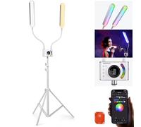 NEEWER BH40C Kit Baton Lumineux Esthéticienne RGB, Contrôle APP/Barre Tactile, éclairage Vidéo LED à Deux Bras, Support Téléphone/Trépied/Sac, 2500K-10000K 18 Scènes pour Le Tatouage et Les Cils