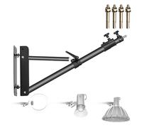 NEEWER Bras Boom Mural avec Base Triangulaire pour Photographie, Studio vidéo, Stroboscope, lumière monolight, réflecteur de Parapluie, Rotation à 180 °, Longueur maximale 169 cm, Noir