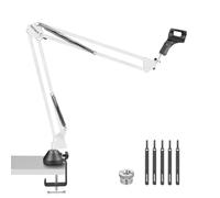NEEWER Bras de Suspension pour Micro, Support de Bureau avec Vis de 3/8" à 5/8", Attaches de Câble Compatibles avec Blue Yeti Snowball Yeti X Quadcast, Charge Maximale 3,3 LB/1,5kg, NW-35, Blanc