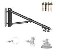 Neewer Support Mural Bras de Fixation Triangle pour Photographie en Studio Lampe Strobe Monolight Softboxes Parapluies Réflecteurs, Rotation Flexible 180 degrés, Longueur Maxi de 130 cm (Noir)