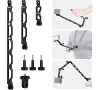 NEEWER Bras d'extension Alliage d'aluminium(11,8""/6,5""/3,3"") pour Caméra d'action, 3 Vis Moletées et Un Adaptateur de Vis 1/4"", Compatible avec GoPro Hero 12 11 10 9 Insta360 DJI Osmo Action 3 GP-