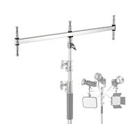NEEWER Bras Flèche Triple Tête Adaptateur pour C Stand Support Éclairage avec 5 Broches 5/8" pour Lumière Vidéo/Flash,1 Broche 1-1/8", Goujon 16mm/Récepteur 28mm Junior, Acier Inoxydable, UA005