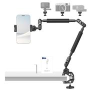 Neewer Bras Magique 55cm avec Pince, Support Caméra Articulé Bureau avec Deux Rotules, Filetages 1/4" 3/8" pour Arri, Support Téléphone Compatible avec iPhone DSLR Action Cam Éclairage Vidéo, UA057