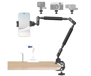 NEEWER Bras Magique 55cm avec Pince, Support Caméra Articulé Bureau avec Deux Rotules, Filetages 1/4" 3/8" pour Arri, Support Téléphone Compatible avec iPhone DSLR Action Cam Éclairage Vidéo, UA057