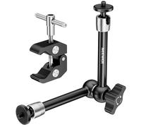 NEEWER Bras Magique Réglable 25cm/9,8" avec Super Pince, Filetages 1/4" & 3/8", Vis 1/4" pour Flash/Éclairage LED/Micro/Moniteur, Compatible avec SmallRig, Charge Maximale: 2kg, ST25C