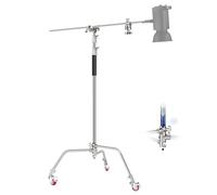 NEEWER C Stand d'Éclairage Robuste, 11.15ft/3.4m Support de Photographie Réglable en Métal avec Coussin à Ressort Intégré et Vis 1/4" pour Lampe LED Studio DSLR Appareil Photo, Charge Max.10kg- Noir