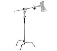 NEEWER C Stand Pro Robuste en Acier Inoxydable 100% avec Bras Boom,Hauteur Max 320cm Pour Lumière de Photographie avec Bras de Maintien de 128cm,2 Têtes de Grip pour Studio Monolight,Softbox, SC320