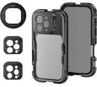 Neewer Cage 16 Pro, Stabilisateur Vidéo À Libération Rapide Compatible Avec Iphone 16 Pro Avec Adaptateur De Filtre De 67 Mm, Plaque Arrière D'Objectif De 17 Mm, Adaptateur D'Objectif À Monture En T