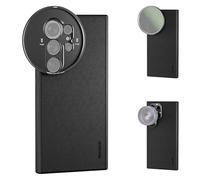 NEEWER Cage de Protection pour S24 Ultra en Simili Cuir avec Monture pour Objectif 17mm&Adaptateur pour Filtre 67mm, Compatible avec MagSafe Chargement Samsung Galaxy S24 Ultra, PA052 Noir