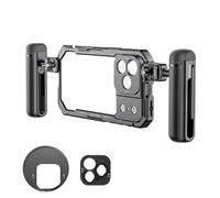 NEEWER Cage pour téléphone Compatible Uniquement avec iPhone 17 Pro, Accessoires stabilisation vidéo avec Bague Filtre 67mm,Plaque arrière d'objectif 17mm,2 poignées à dégagement Rapide,PA143(Noir)