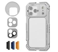 NEEWER Cage téléphone Compatible avec iPhone 17 Pro Max, stabilisateur vidéo à dégagement Rapide&Anneau Filtre 67mm, Plaque arrière d'objectif 17mm, Adaptateur Monture en T, PA144 (Argent)