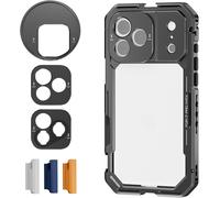 NEEWER Cage téléphone Compatible avec iPhone 17 Pro Max, stabilisateur vidéo à dégagement Rapide&Anneau Filtre 67mm, Plaque arrière d'objectif 17mm, Adaptateur Monture en T, PA144 (Noir)