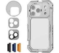 NEEWER Cage téléphone Compatible avec iPhone 17 Pro stabilisateur vidéo à dégagement Rapide&Anneau Filtre 67mm Plaque arrière d'objectif 17mm Adaptateur Monture en T PA143 (Argent)